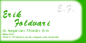 erik foldvari business card