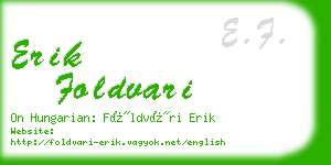 erik foldvari business card